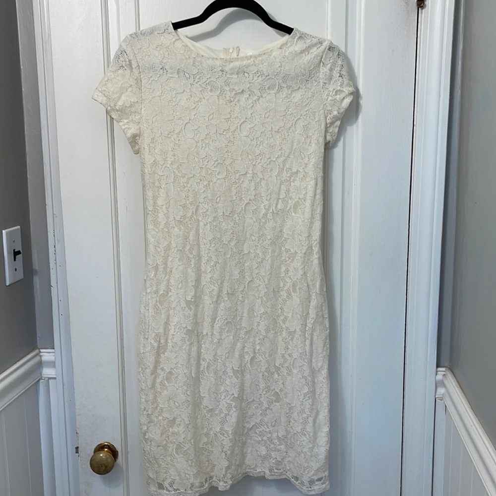 NWOT Sexy Modest white lace dress